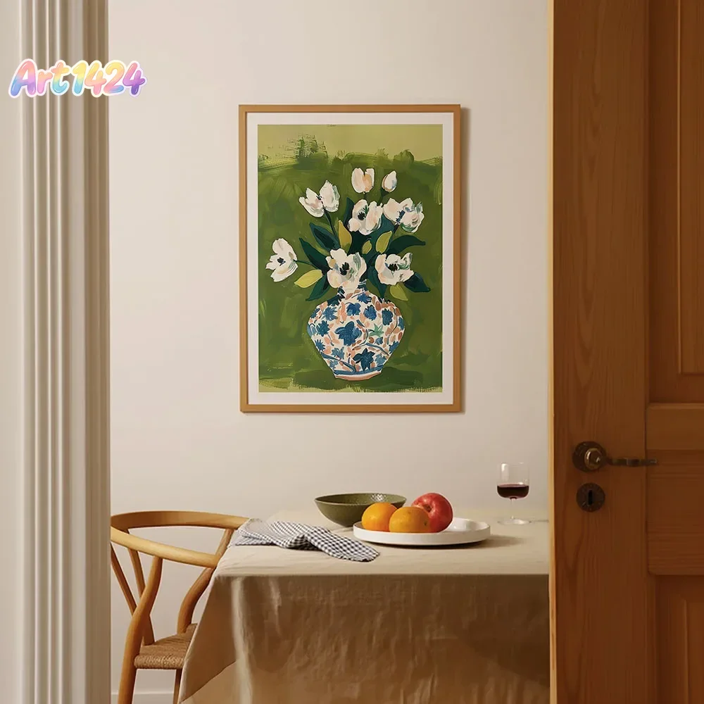 Home Decor Vase With Flowers - Красочные цветы в вазе: картина на