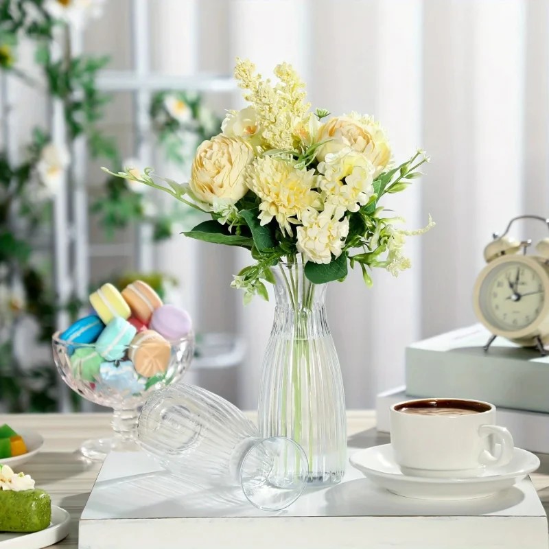 Home Decor Vase With Flowers - Набор прозрачных пластиковых ваз для цветочных
