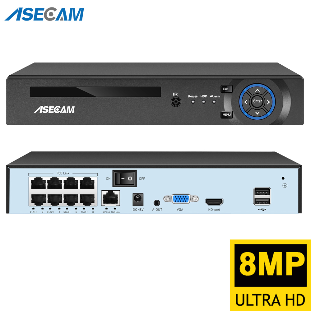 Home Decor Uk - ASECAM 8MP 4K регистратор видеонаблюдения POE