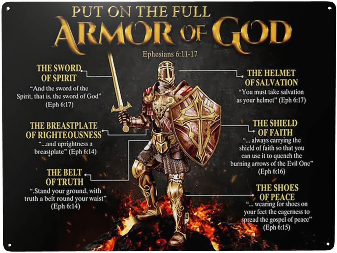 X Home Decor - 1p,WZVZGZ ARMOR OF GOD Золотистый логотип