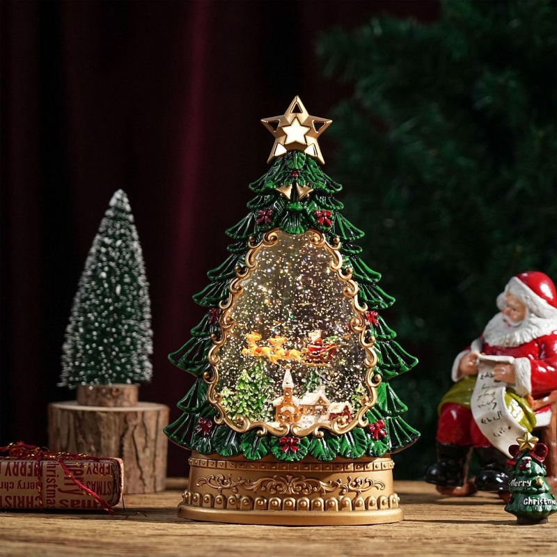 Home Decor Xmas Tree - Музыкальная шкатулка-снежный шар с Дедом Морозом