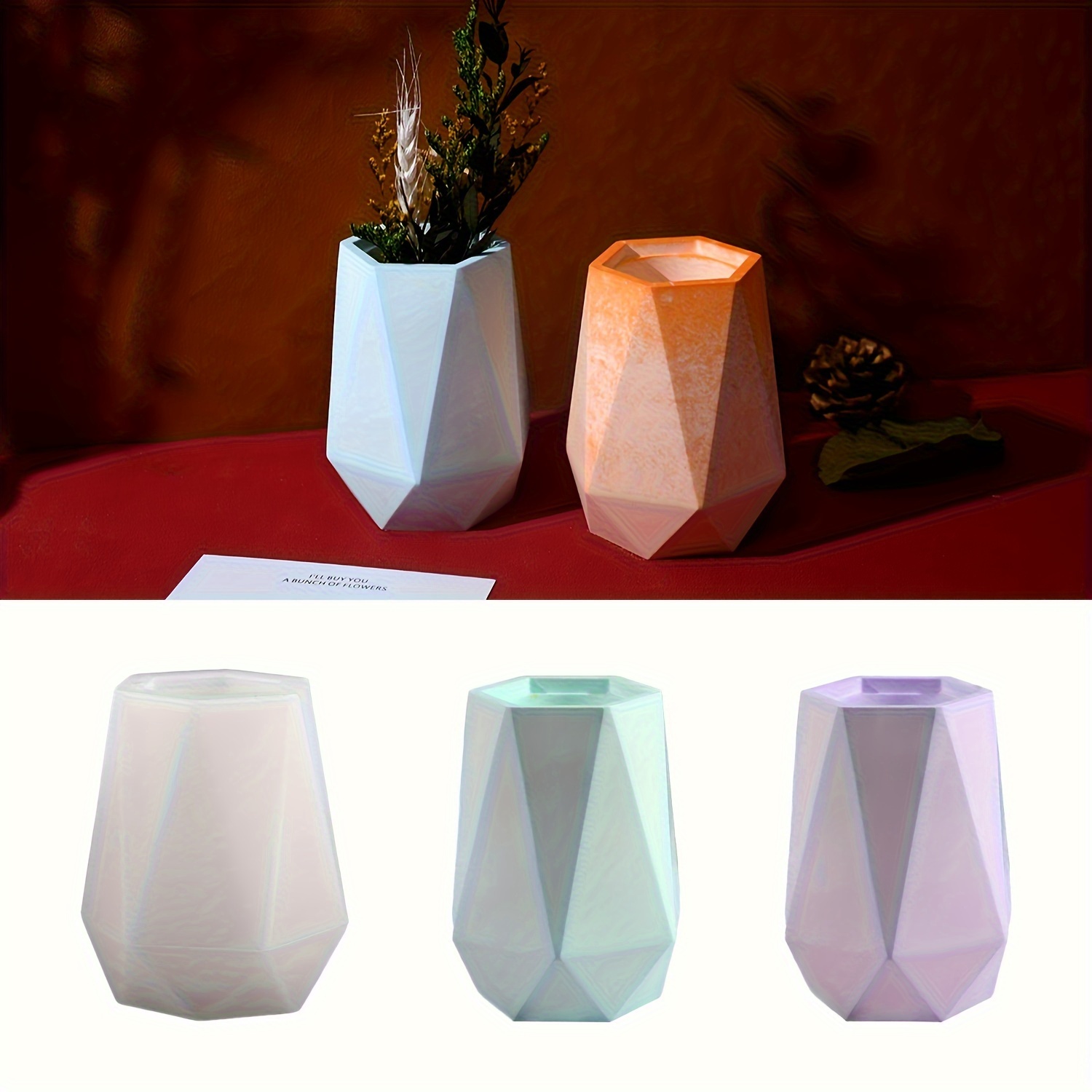 Home Decor Vase With Flowers - Силиконовая форма для вазы с боковым