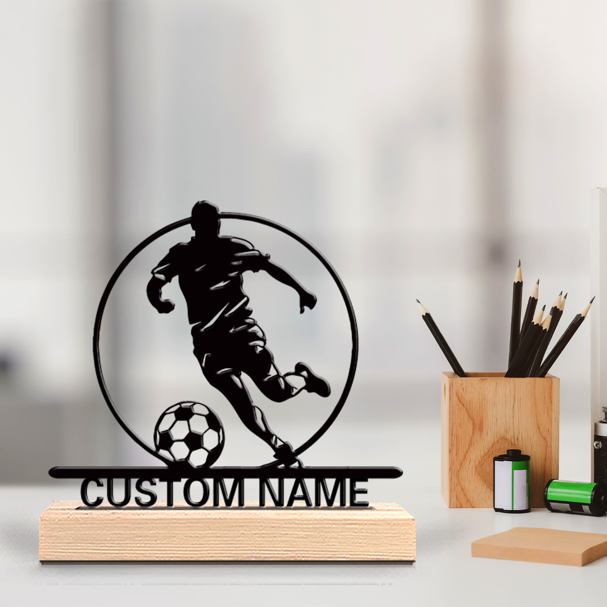 Home Decor Unique Items - Металлическая статуэтка футболиста на заказ с