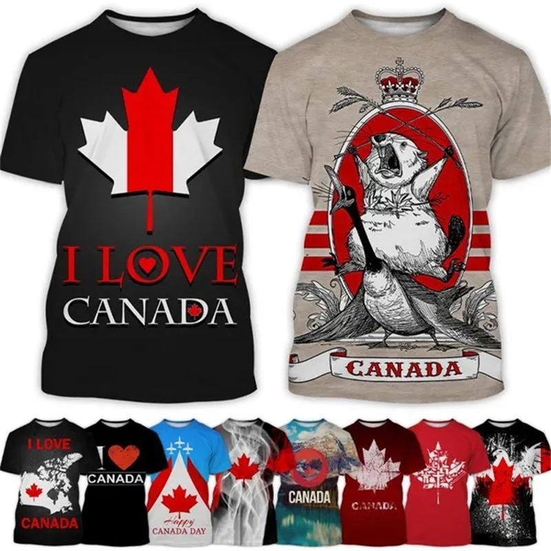 Home Decor Canada - Футболка с 3D-принтом «I Love Canada»