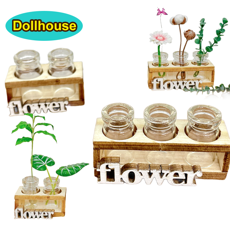 Home Decor Vase With Flowers - 1 компл. 1:12 кукольный домик миниатюрная