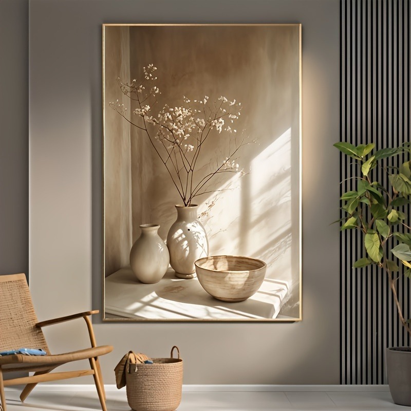 Home Decor Vase With Flowers - Холст с принтом в стиле ар-деко: