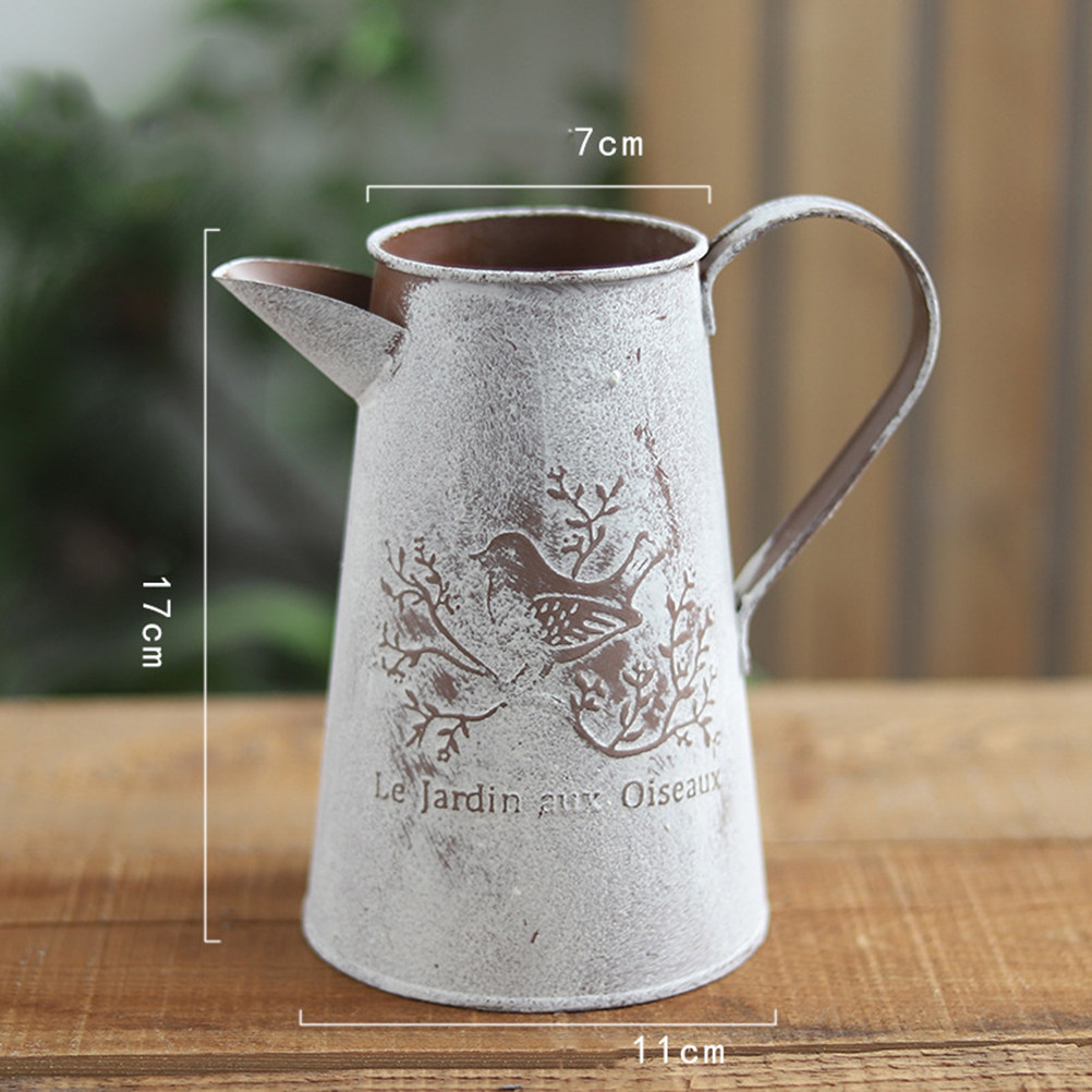 Home Decor Vase With Flowers - Винтажное металлическое ведро для цветов: ретро-ваза