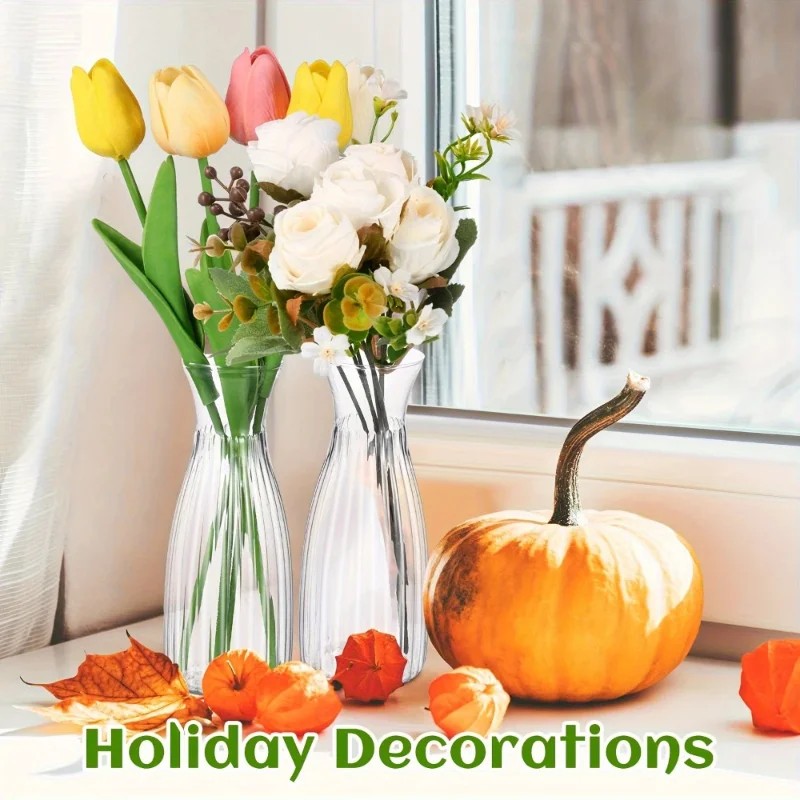 Набор прозрачных пластиковых в – обзор и цена Home Decor Vase With Flowers