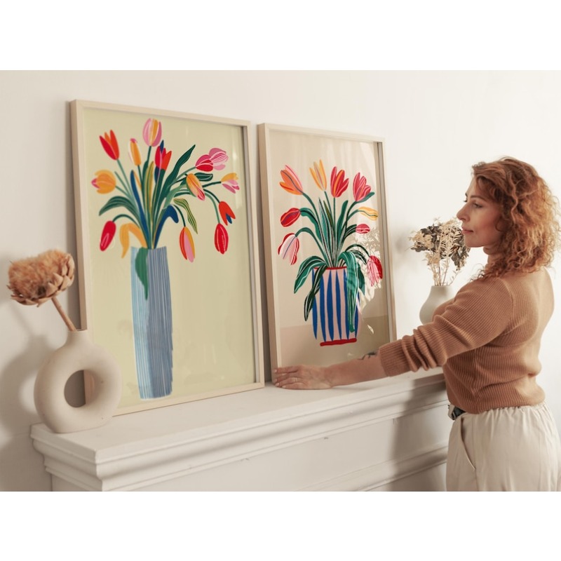 Набор из 2 картин на холсте с  – обзор и цена Home Decor Vase With Flowers