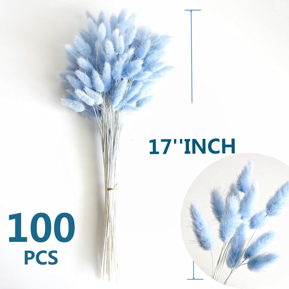 100 шт. синий хвост зайца трав – обзор и цена Home Decor Vase With Flowers