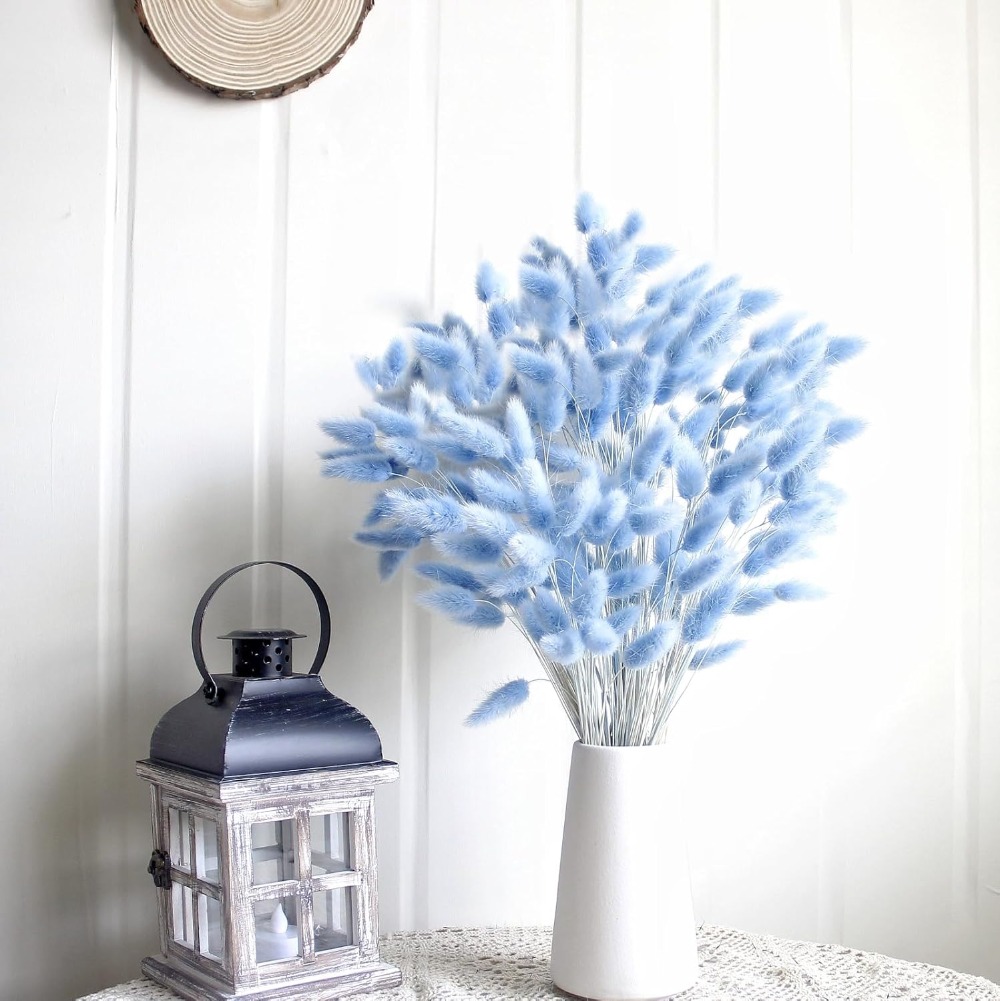 100 шт. синий хвост зайца трав – обзор и цена Home Decor Vase With Flowers