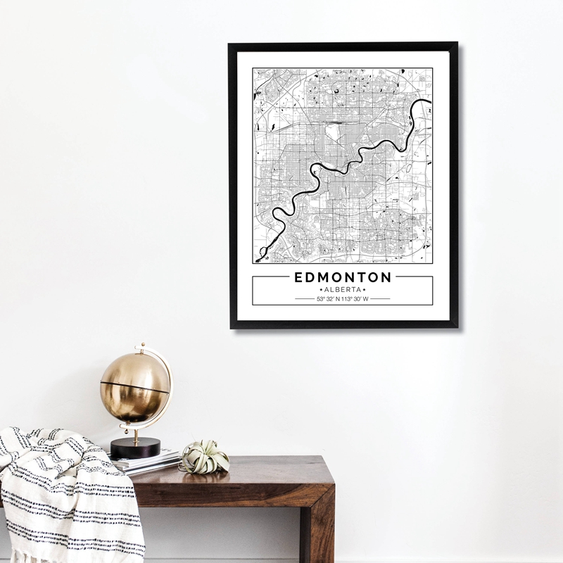 Карта эдмонтона Альберта, черн – обзор и цена Home Decor Canada