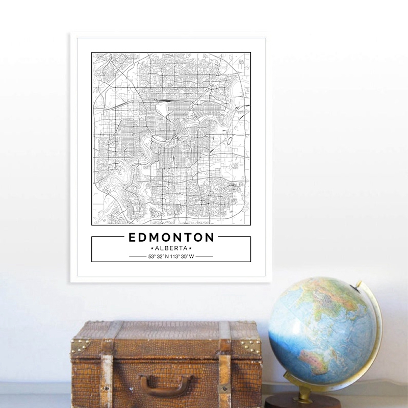Карта эдмонтона Альберта, черн – обзор и цена Home Decor Canada